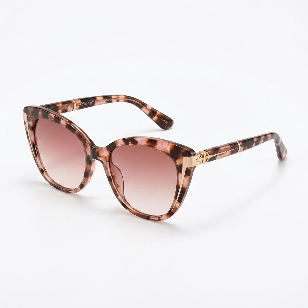 Qlloarrip™ Elara Oversized Cat-Eye Sunglasses – Women's UV400 Fashion Sunglasses, Lightweight Statement Eyewear