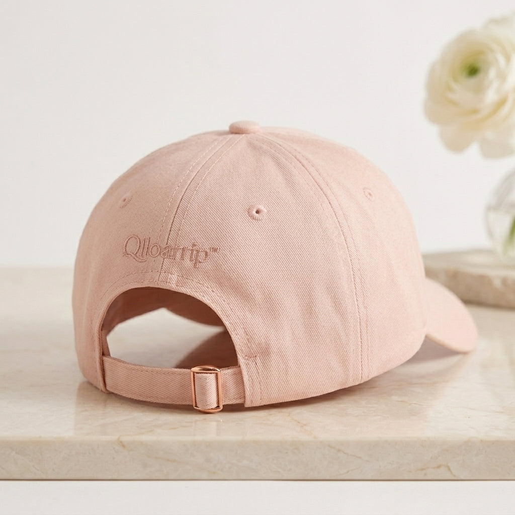 Qlloarrip™ Amelie Embroidered Baseball Cap – Women's Cotton Adjustable Fashion Hat, Minimal Logo Cap