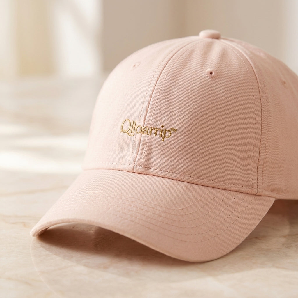 Qlloarrip™ Amelie Embroidered Baseball Cap – Women's Cotton Adjustable Fashion Hat, Minimal Logo Cap