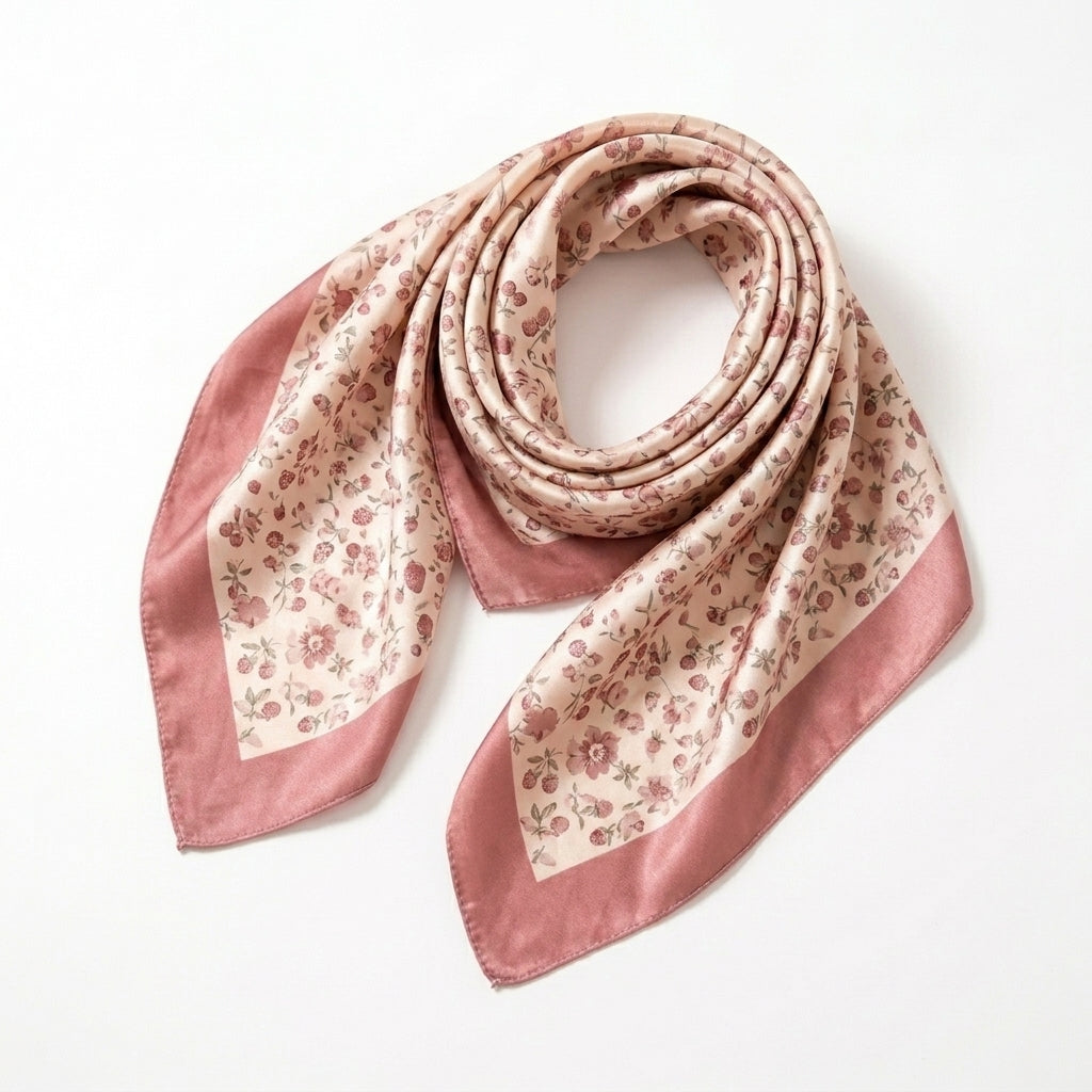 Qlloarrip™ Celeste Satin Square Scarf – Women's Printed Neck Scarf, Hair Wrap & Handbag Accessory