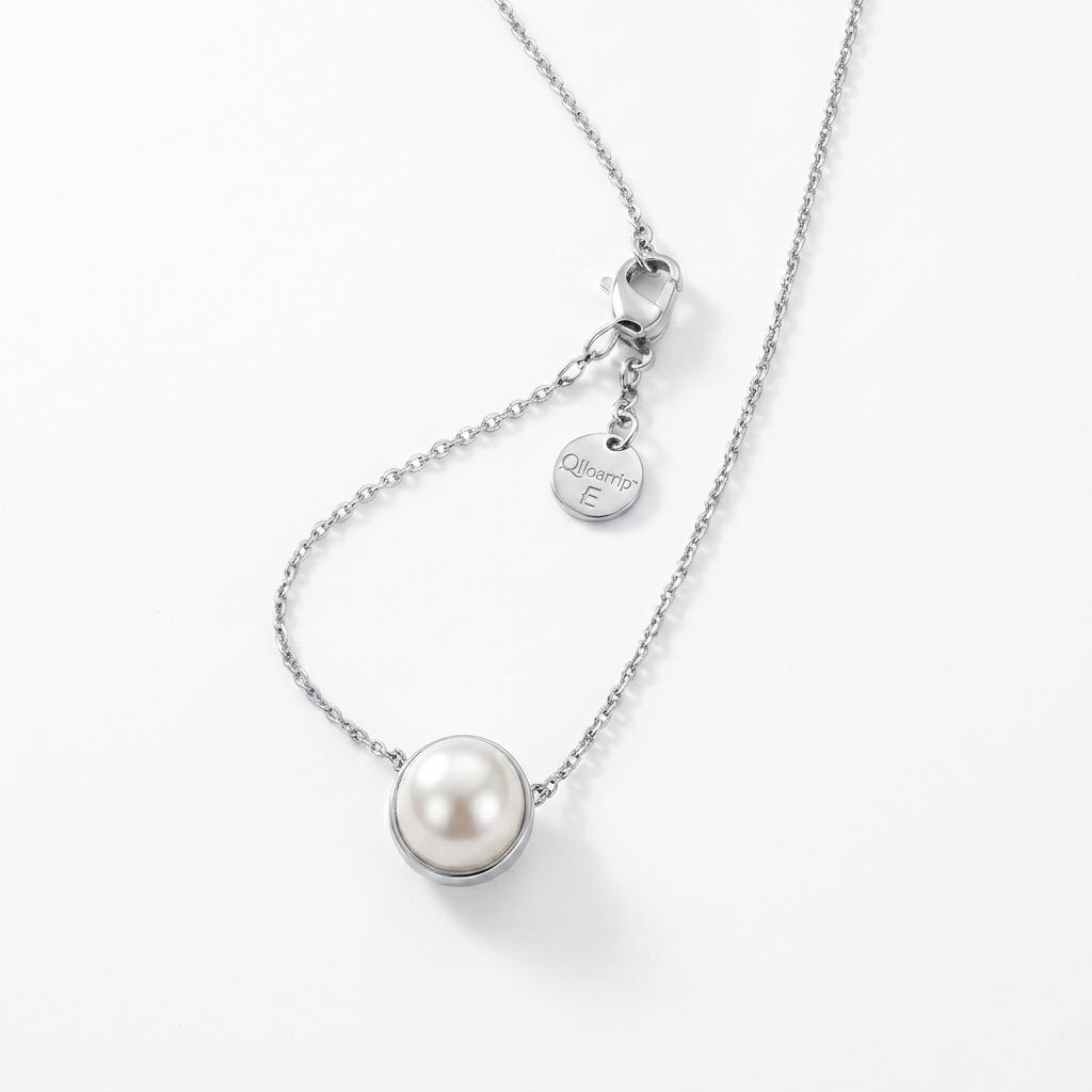 Qlloarrip™ Estelle Pearl Pendant Necklace – Women's Delicate Layering Necklace, Everyday Jewelry