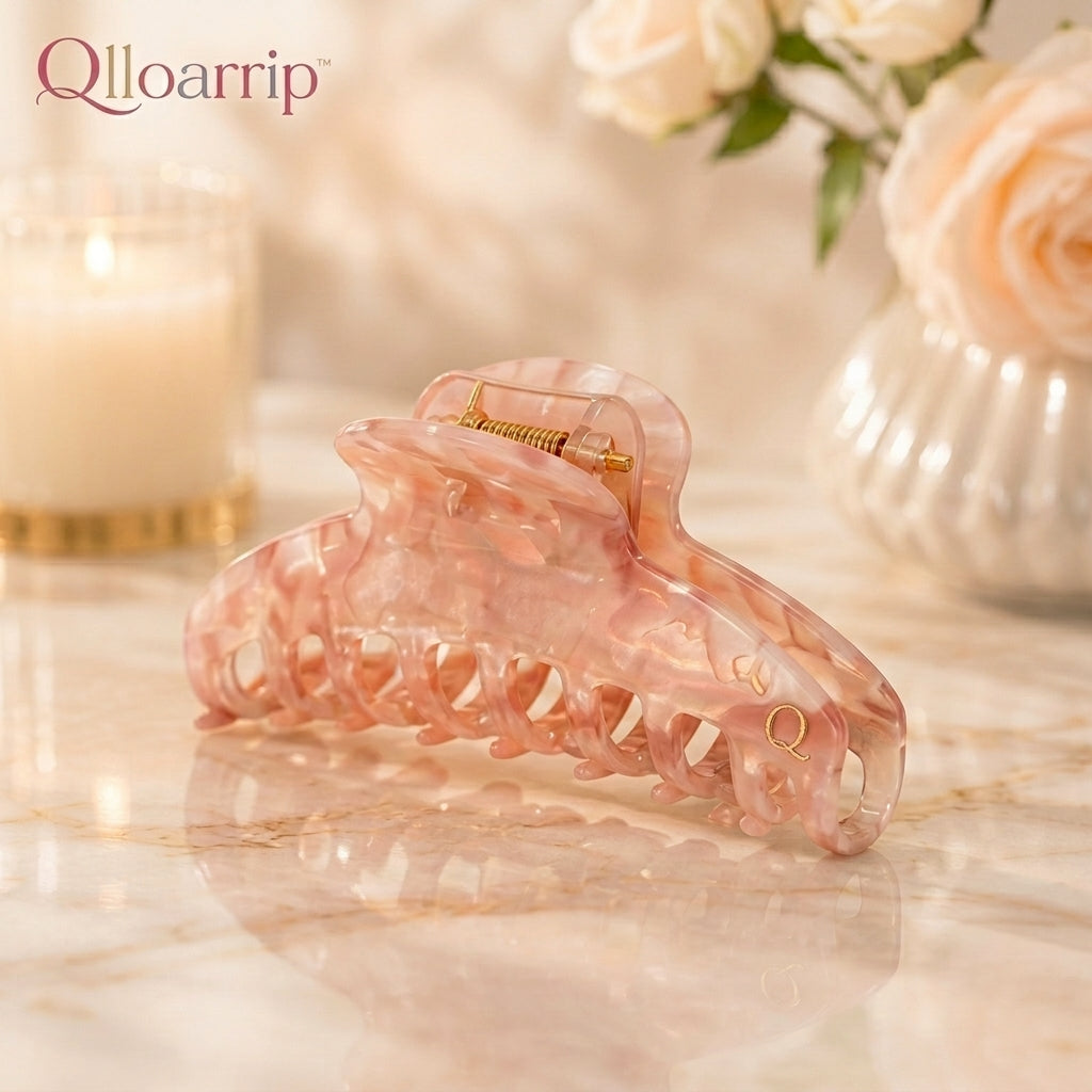 Qlloarrip™ Rosalie Sculpted Hair Claw – Women's Large French Twist Clip, Polished Hair Accessory