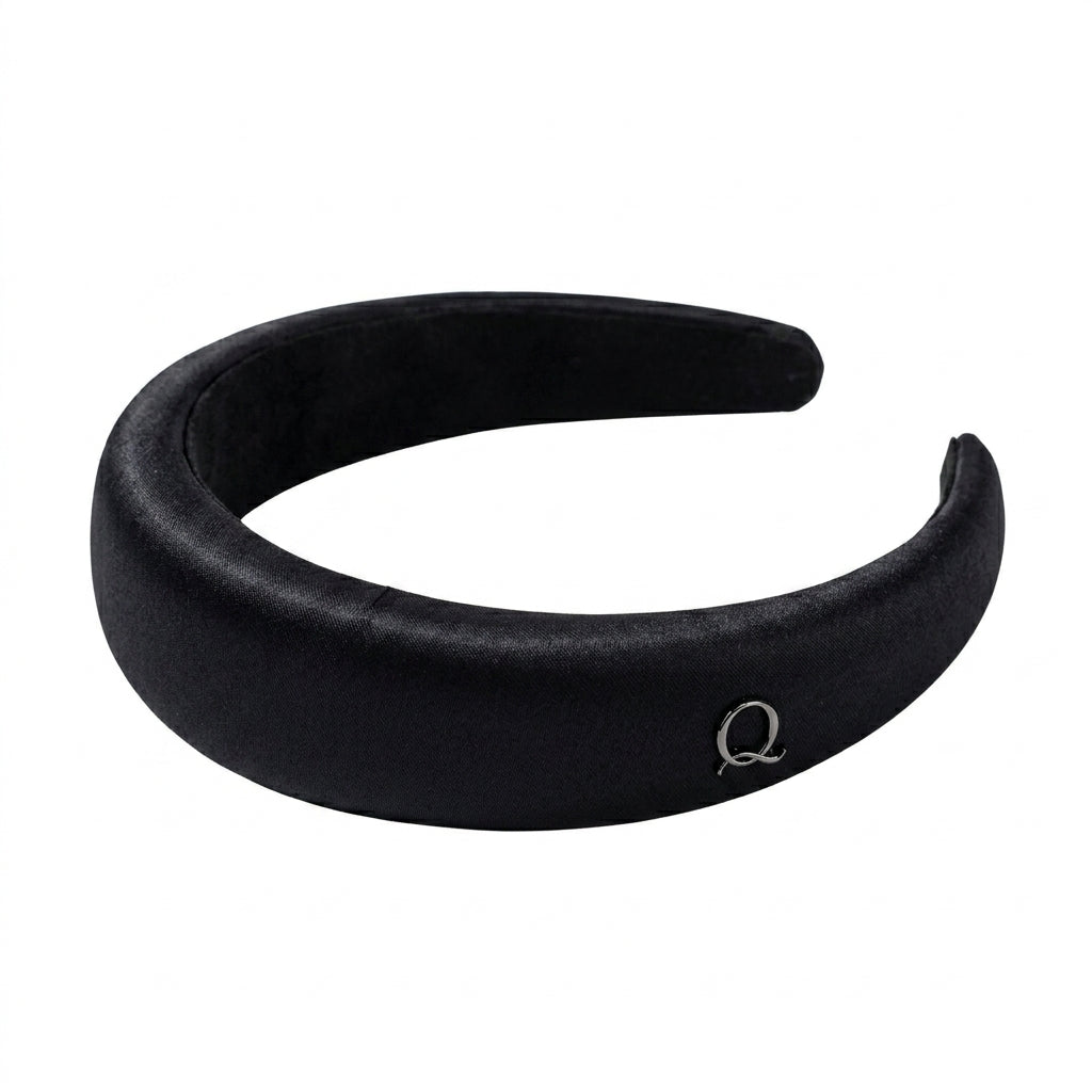 Qlloarrip™ Aurelia Padded Headband – Women's Satin Wide Hairband, Elegant Everyday Hair Accessory