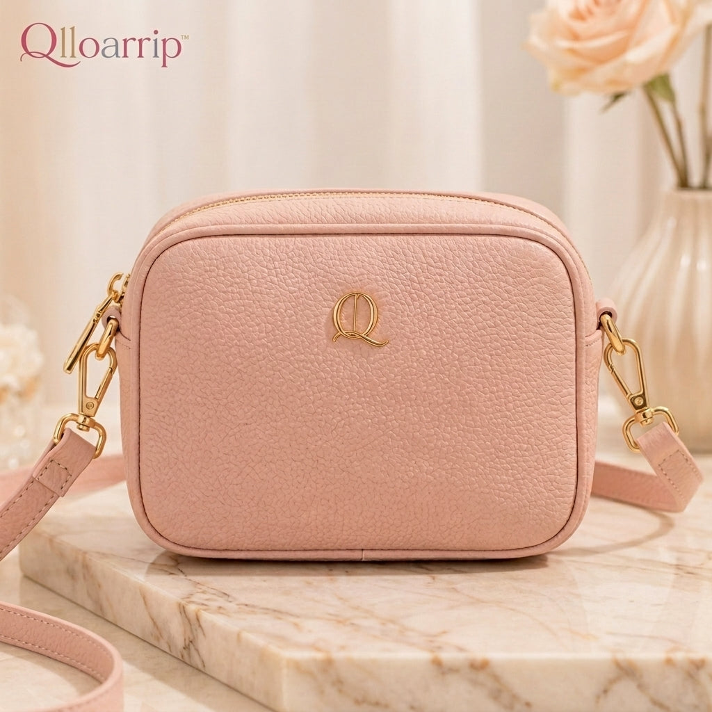Qlloarrip™ Noelle Mini Crossbody Bag – Women's Structured Shoulder Purse, Adjustable Strap Everyday Handbag