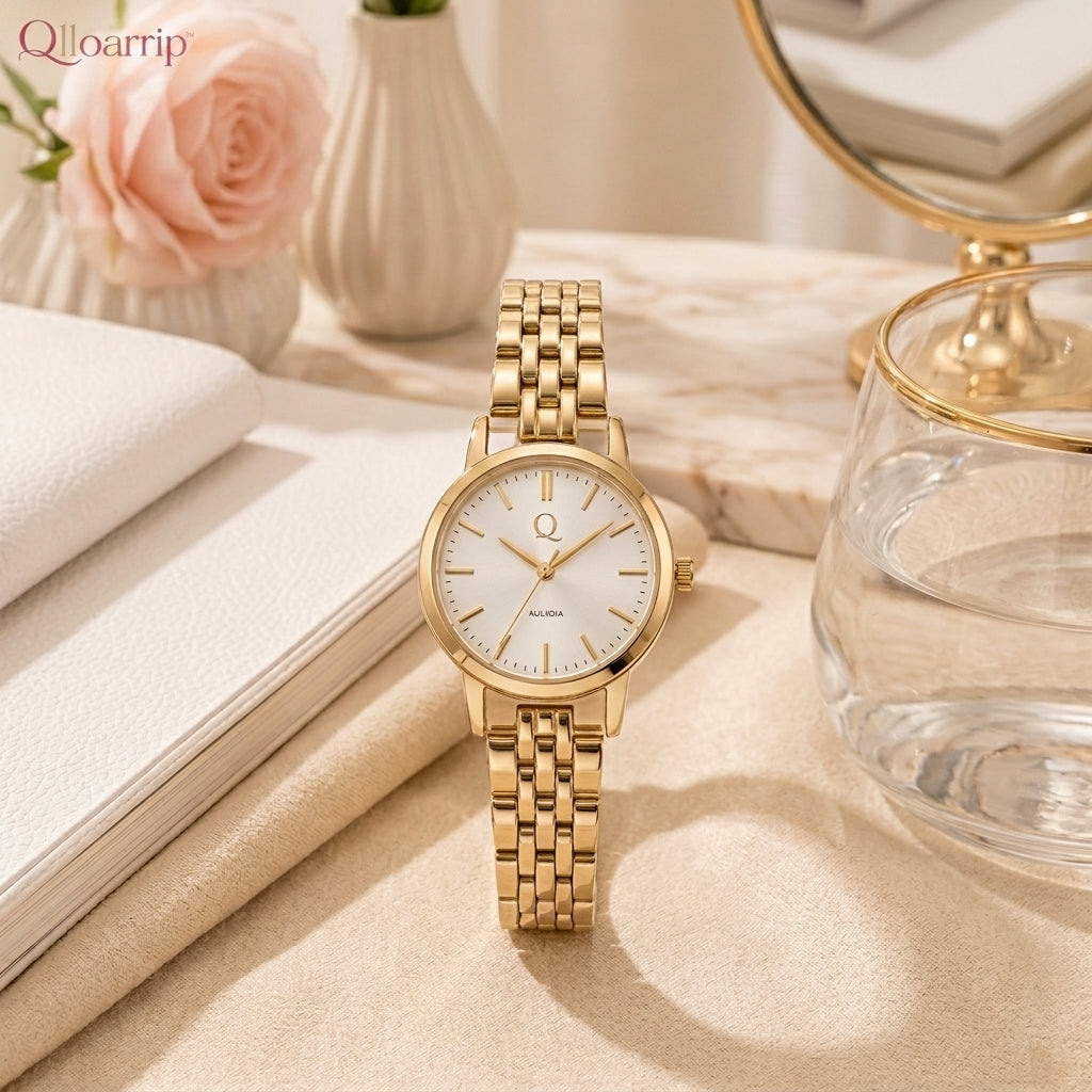 Qlloarrip™ Vivienne Petite Bracelet Watch – Women's Minimal Analog Watch, Slim Everyday Dress Watch